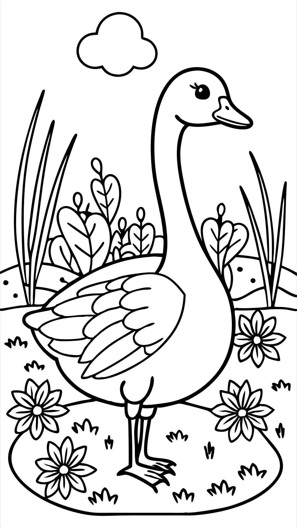 coloring page goose